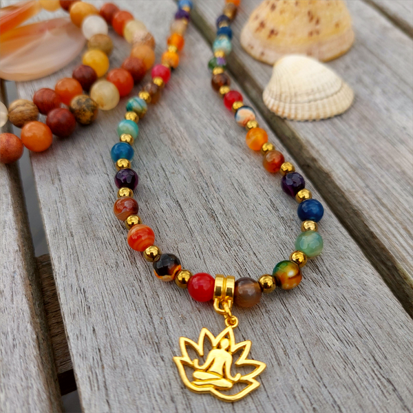 Namaste - Handmade stone bead Necklace