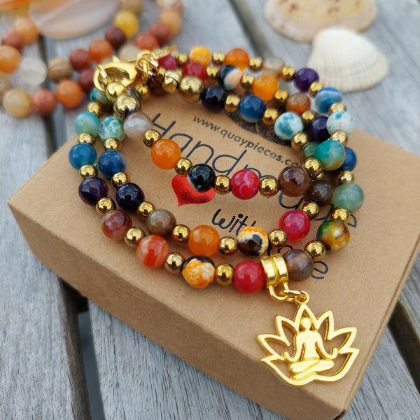 Namaste - Handmade stone bead Necklace