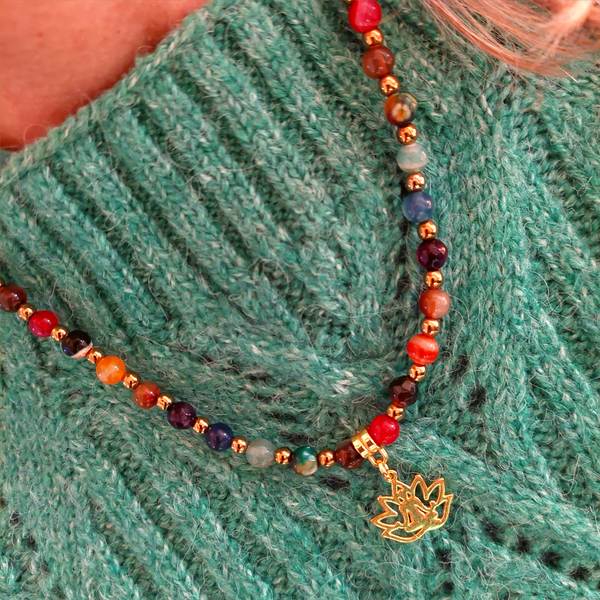 Namaste - Handmade stone bead Necklace